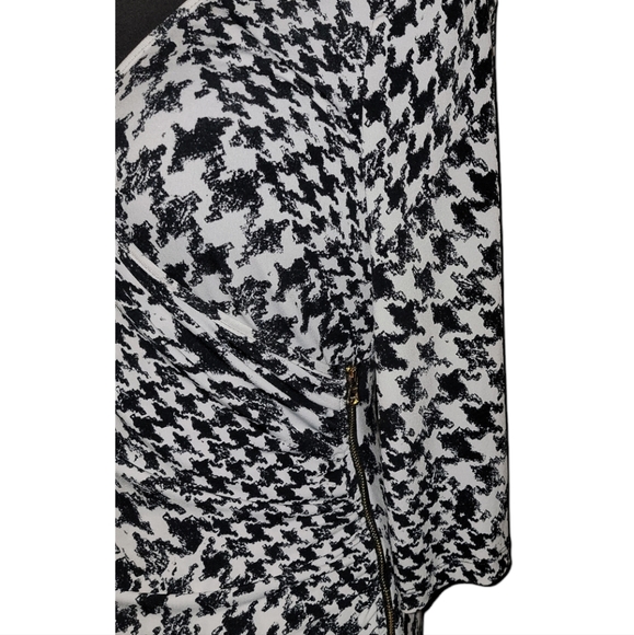Guess zip detail faux wrap houndstooth fitted dress size 4 - Picture 7 of 11